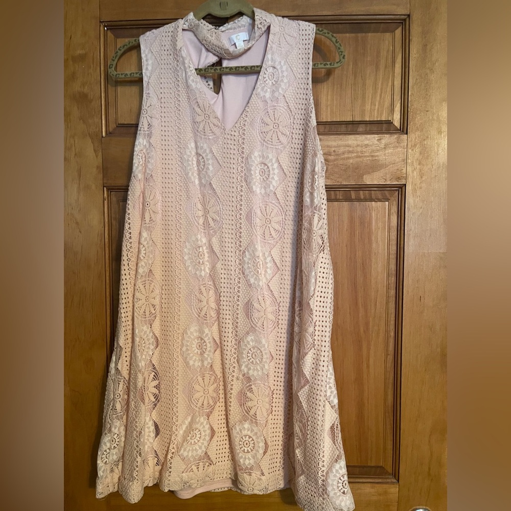 Cato Pink Lace Midi Dress